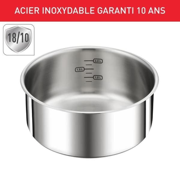 TEFAL INGENIO Preferensgryta 20 cm, Induktion, Rostfritt stål, Staplingsbar, Tål diskmaskin L8983004