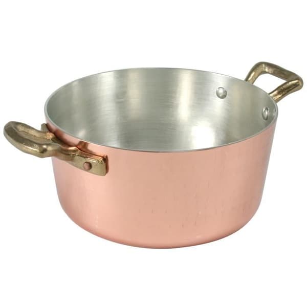 AGNELLI Kastrull Höghamrad koppar 2 Handtag 20 cm Stockpot