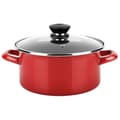 Miniatyrbild 1 av 4: Induktionskastrull 18 cm Emaljerat stål, non-stick PFOA-fri, glaslock FAGOR Optimax Röd 00895