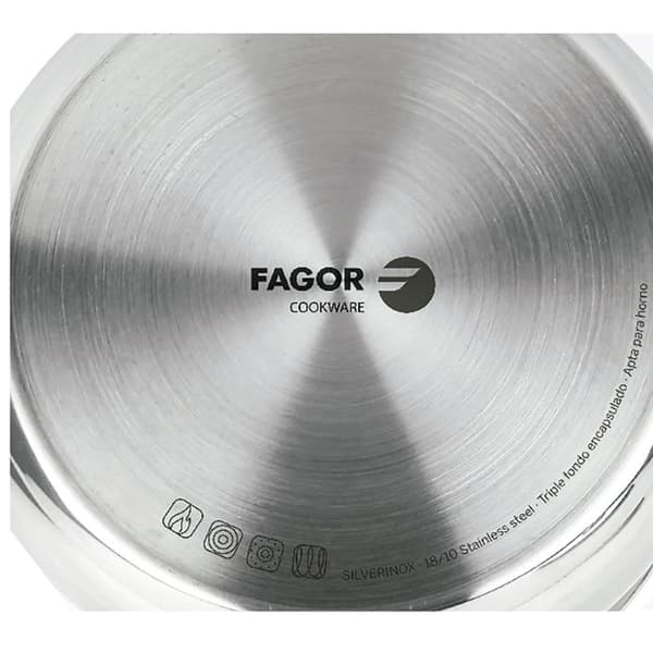 Mjukglas med Mjölk Induktions 12 cm 0,7L, Rostfritt Stål för Alla FAGOR Silverinox Spisar 00963