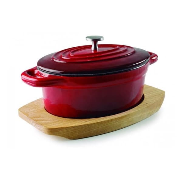 Oval gryta med lock Lacor Magma 13x10 cm