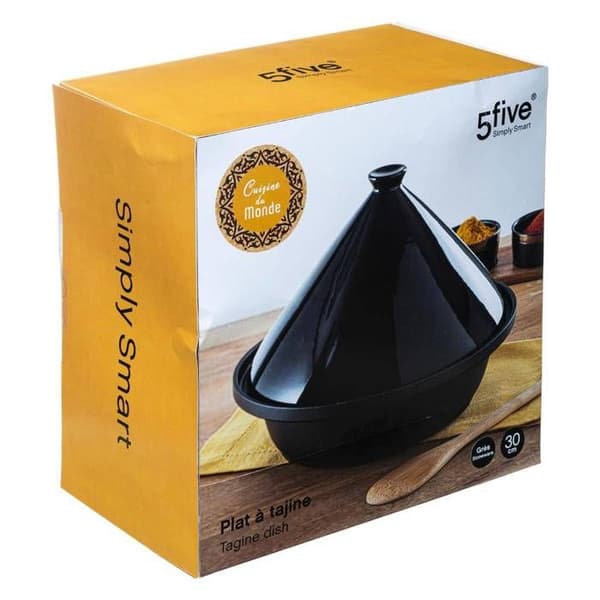 Tajine - Fem - 30cm - Keramik - Lock ingår - Långsam tillagning