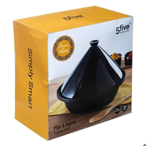 Tajine - Fem - 30cm - Keramik - Lock ingår - Långsam tillagning