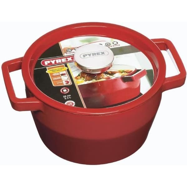 PYREX Slow Cook gjutjärnsform 3,6 L - Röd - Alla värmekällor inklusive induktion