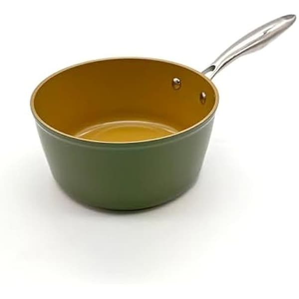 Casserolle - AMERCOOK - AmVegan Chef 20cm - Keramisk beläggning med olivolja - 100% vegan - Induktion