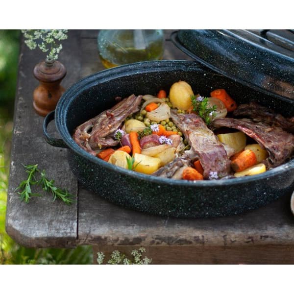 Granitgods - Emaljerad Steel Roaster Casserole - Medium Storlek
