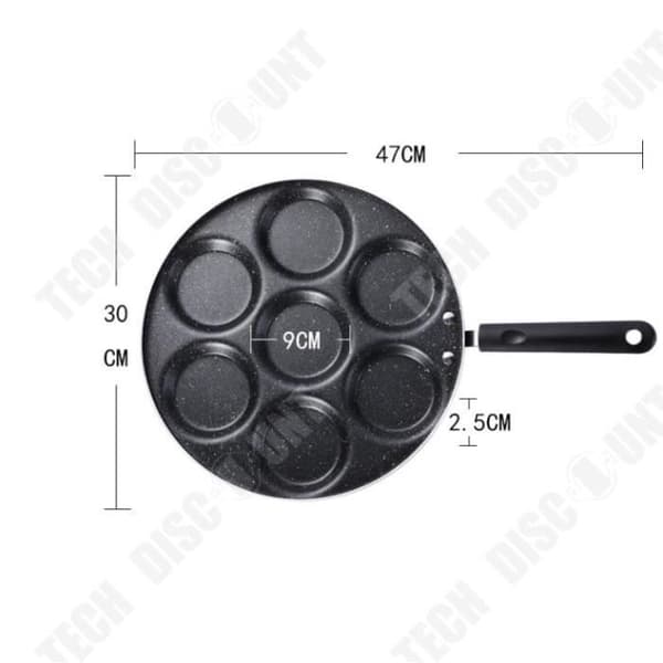 TD® 7 Hål Stekpanna Non-Stick Stekt Ägg Bakpanna Burger Form Hushållskök Köksredskap
