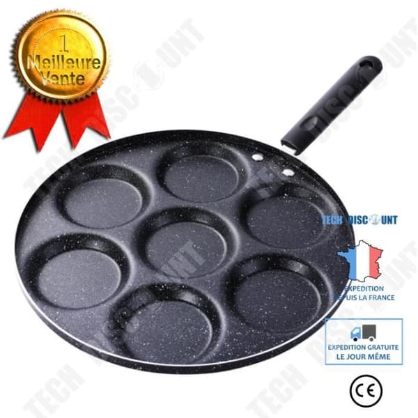 TD® 7 Hål Stekpanna Non-Stick Stekt Ägg Bakpanna Burger Form Hushållskök Köksredskap