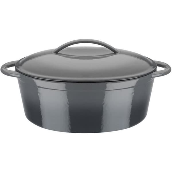 Cocotte gjutjärn - GSW - GRÅ SKUGGA - 33 x 25 cm - Oval - Induktion - Grå