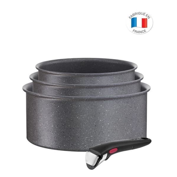 TEFAL Ingenio Natural Force Set med 3 kastruller 16/18/20 cm + handtag; non-stick, alla värmekällor inklusive induktion L3969002