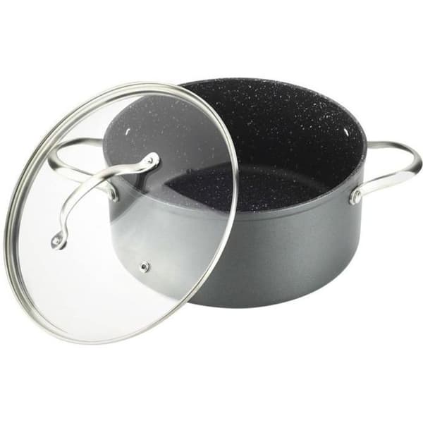 Fagor SAVIA 20 Gryta i Granit, Diameter 20 cm, Med Glaslock, Gryta i Hamrat Aluminium