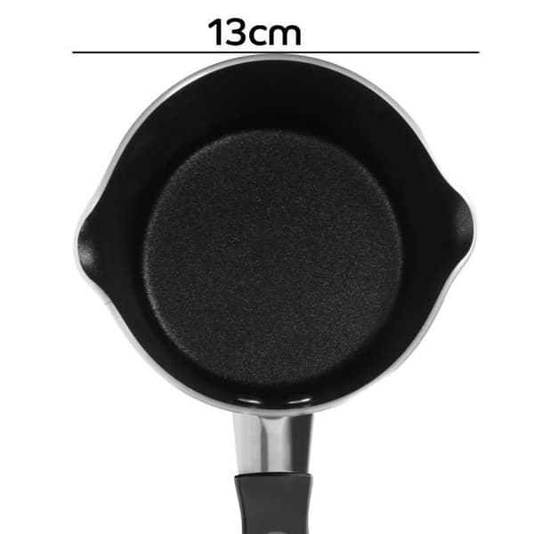 Mjölk- och såsgryta 13cm Non-stick med hällpip KitchenKing Svart