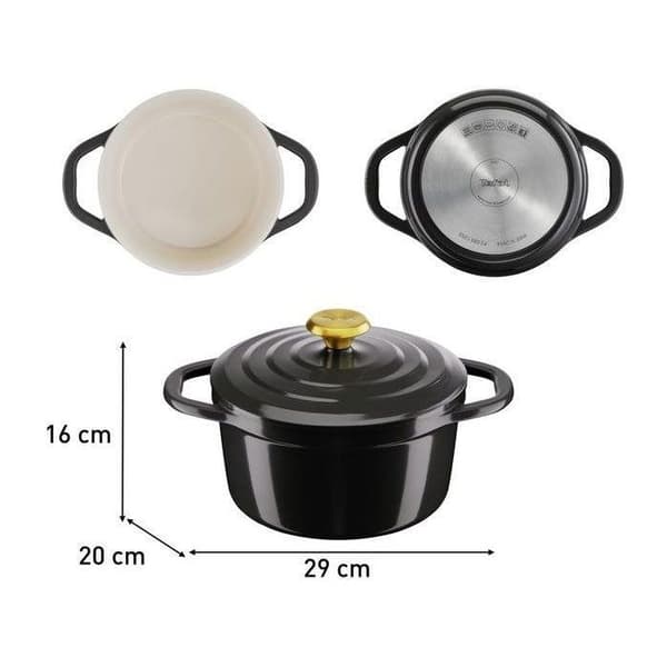 Tefal Gryta med lock 20 cm Air E2554455 grå