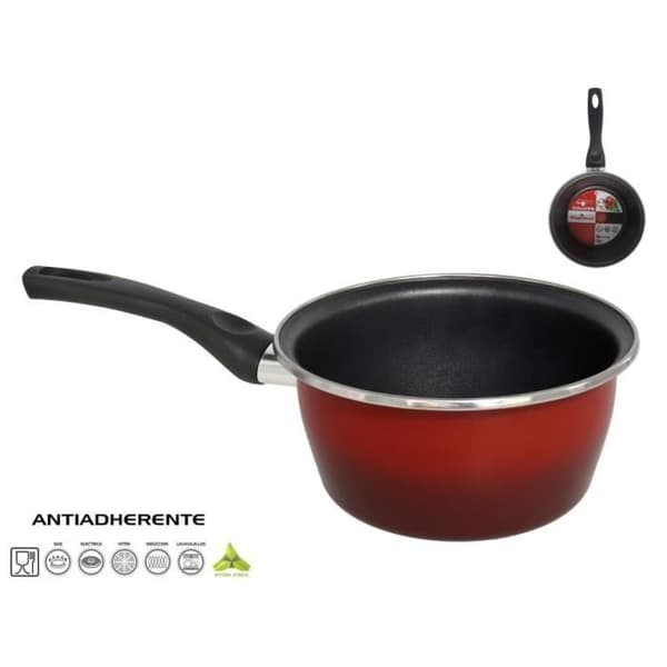 Gerimport kastrull Rosso 35 x 18,5 x 9 cm rostfritt stål röd/svart