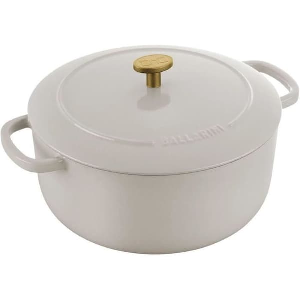 Rund gryta i emaljerad gjutjärn 24 cm 4 l Ivo White BALLARINI