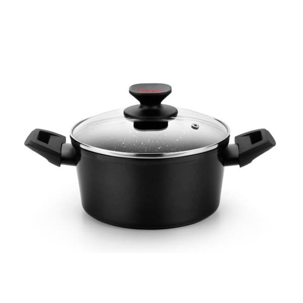 MONIX Titan Rock | Gryta på 28 cm i höjd, i smidd aluminium, full induktionsbotten, non-stick inuti och utanpå.