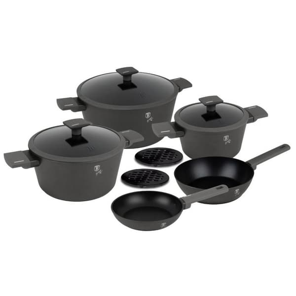 BERLINGERHAUS Set med porslin med titanyta 10 st Anthracite Kollektion BH-8140