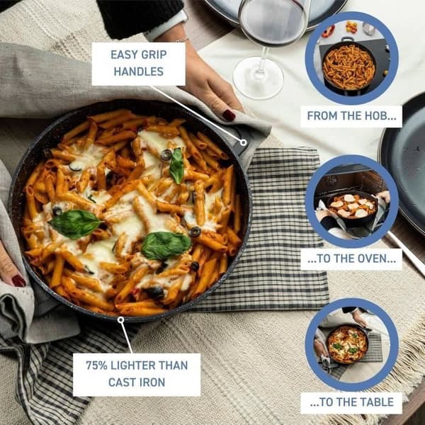 Commichef Cocotte Ronde 24cm Svart Aluminium Gjutet Med Lock 5L