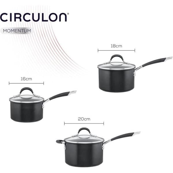 Set av kastruller Circulon Momentum i hårdanodiserad aluminium