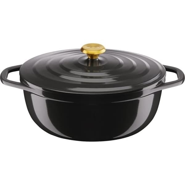 Oval gjutjärnsgryta 30x23cm (5,7L) - TEFAL - Induktionskompatibel - Keramisk beläggning