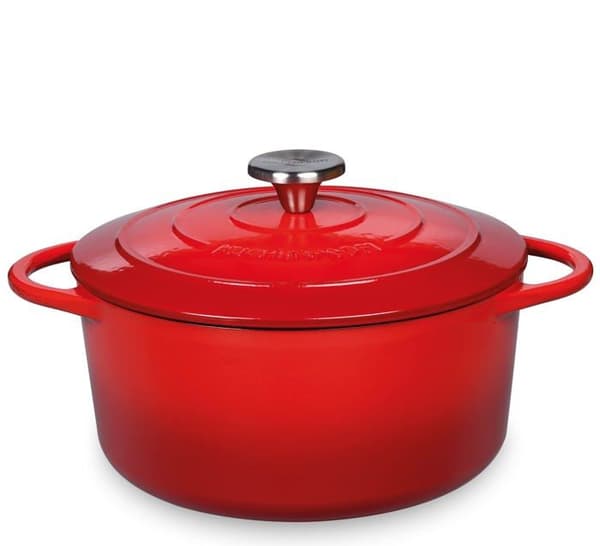 Küchenprofi gryta - 04 0100 04 22 - Kuchenprofi Provence Rund gjutjärns gryta Röd 22 cm