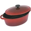 Miniatyrbild 1 av 2: CREALYS GRAND CHEF Oval grytform i emaljerat gjutstål - L 28 cm - 4 L - Röd - Alla värmekällor inklusive induktion