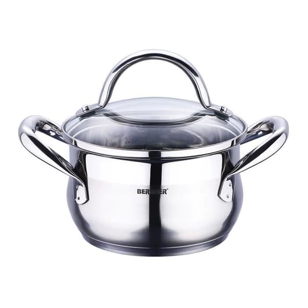 Bergner gourmet - kastruller rostfritt stål med lock 20x11,5 cm 3,3l lämplig för induktion