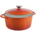 Miniatyrbild 3 av 4: SITRAM Cocotte TRADIFONTE - 712573 - 5L Vit och orange rund emaljerad gjutjärn - Alla värmekällor inklusive induktion