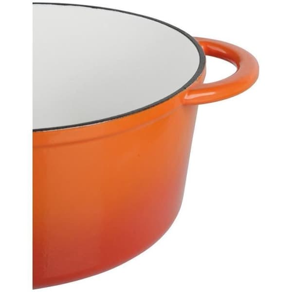 SITRAM Cocotte TRADIFONTE - 712573 - 5L Vit och orange rund emaljerad gjutjärn - Alla värmekällor inklusive induktion