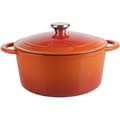 Miniatyrbild 1 av 4: SITRAM Cocotte TRADIFONTE - 712573 - 5L Vit och orange rund emaljerad gjutjärn - Alla värmekällor inklusive induktion