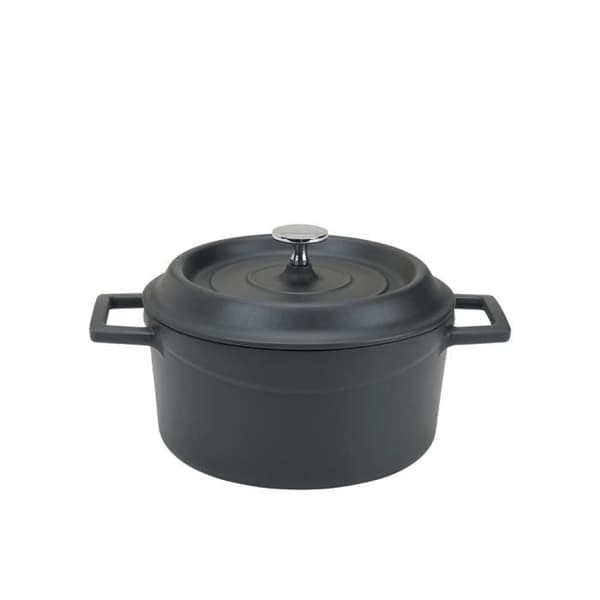 Rund cocotte 20 cm mattsvart - TomPress