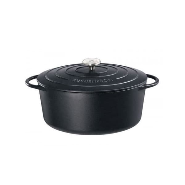 Kuchenprofi - emaljerad oval form av gjutjärn 40cm svart - 0402001040