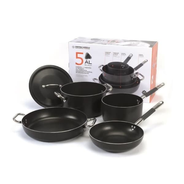 Grytor - Al-Black - Set för 3-4 personer - Aluminium - Non-stick - För alla typer av spisar