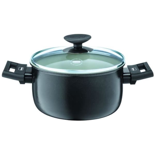 BERNDES Kastrull med lock Clever Alu Special Elegance - Ø 16 cm - Svart och transparent
