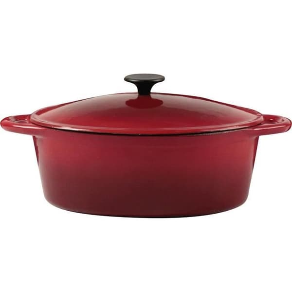 CREALYS GRAND CHEF Oval gryta i emaljerat gjutjärn - L 37 cm - 9 L - Röd - Alla värmekällor inklusive induktion