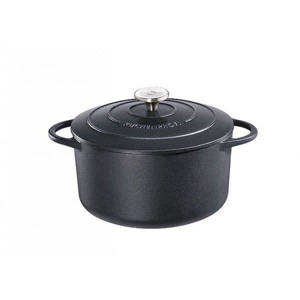 KUCHENPROFI Rund cocotte 24 cm Provence svart 0401001024 Svart