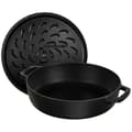 Miniatyrbild 2 av 4: Cocotte Ronde Chistera 28 cm Svart Matt Emaljerad Gjutjärn 6,7 L STAUB