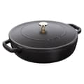Miniatyrbild 1 av 4: Cocotte Ronde Chistera 28 cm Svart Matt Emaljerad Gjutjärn 6,7 L STAUB