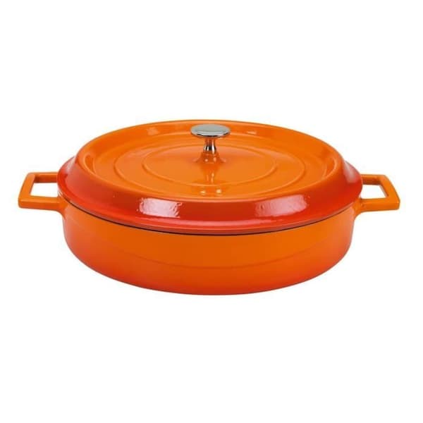 Låg rund cocotte 28 cm orange - TomPress