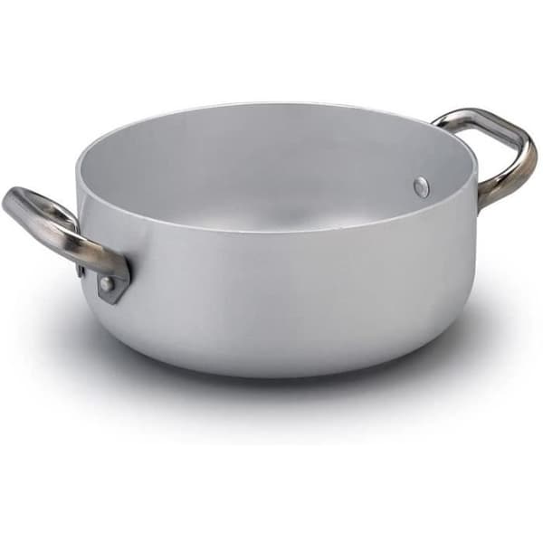 Pentole Agnelli ALMA106PI24 Gryta Låg med 2 Handtag i Stål Induktionsbotten Aluminium Silver-Svart 24 cm