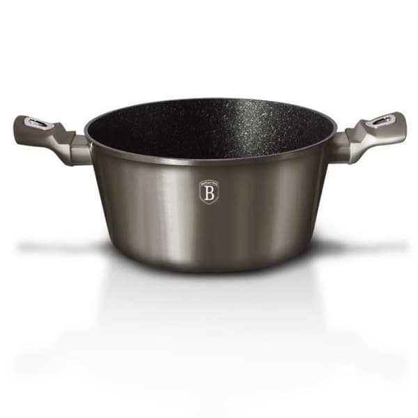 Kastrull 28cm Metallgrå, Marmorbeläggning - Turbo induktion aluminium