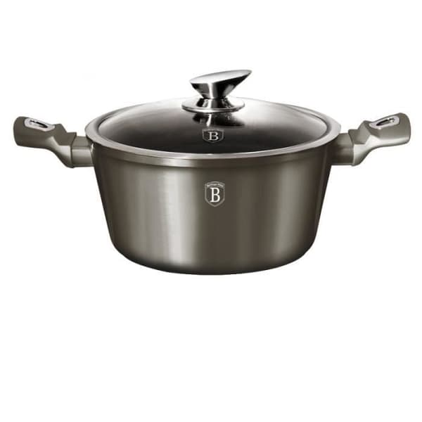 Kastrull 28cm Metallgrå, Marmorbeläggning - Turbo induktion aluminium