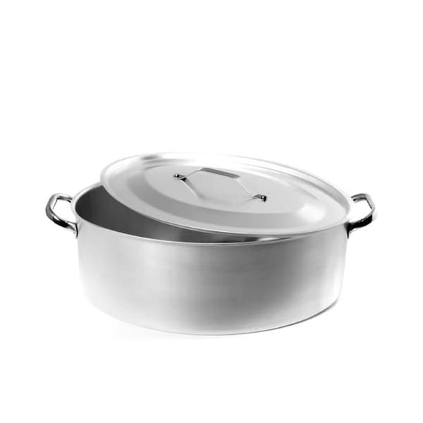 Oval Kasserolle - AGNELLI - 32 cm - Aluminium - Med lock - Alla värmekällor kompatibla