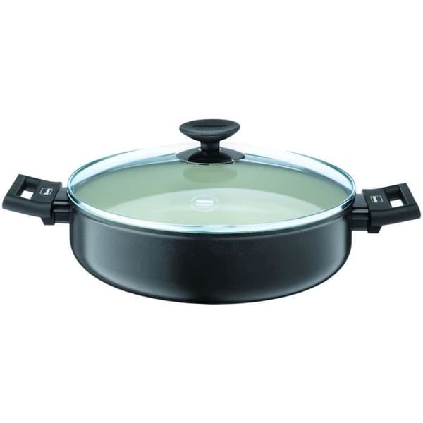 BERNDES Grytform med lock Clever Alu Spécial Elegance - Ø 28 cm - Svart och genomskinlig