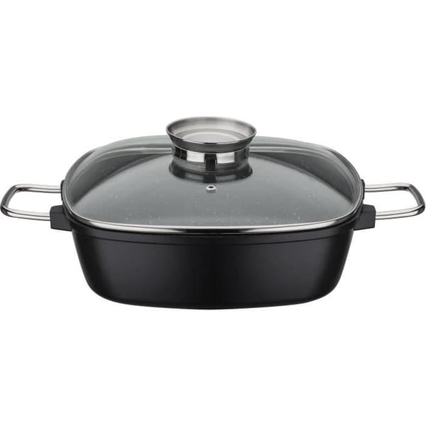 GSW - 414579 - Gryta - GOURMET GRANIT Smidd aluminium - Fyrkantig 28x28 cm - VITAFLON GRANIT Non-Stick beläggning