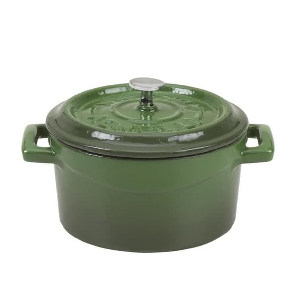 Mini cocotte 10 cm grön i gjutjärn - TomPress
