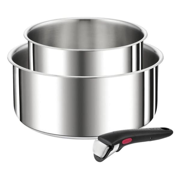 Tefal-serien med 2 kastruller i rostfritt stål 16/20cm + handtag - L9739302