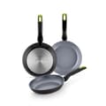 Miniatyrbild 1 av 6: MONIX Eco Nature | Set med 3 Kokkärl 18-22-26 cm i Smidd Aluminium, Förstärkt Non-Stick Keramik, Passar till alla