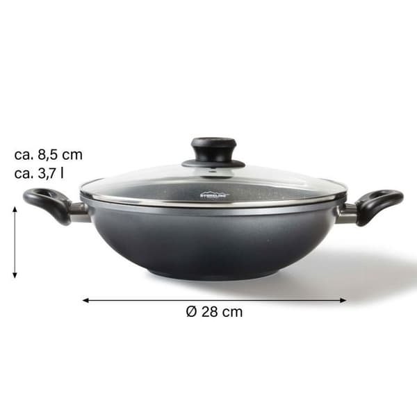 Gratängfat - STONELINE® - 28 cm - Glaslock - Non-stick beläggning - Induktion