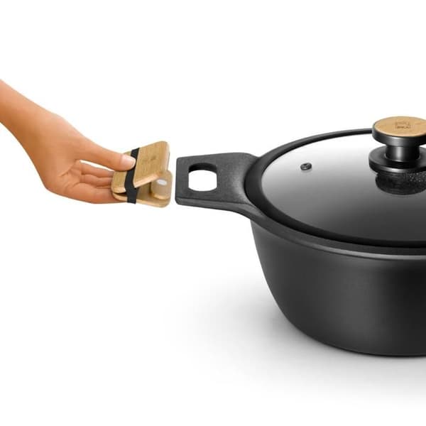 BRA Marknad | Casserole Haute 28 cm, i aluminiumgjutning, ultra förstärkt non-stick utan PFOA, lämplig för alla typer av bränslen och